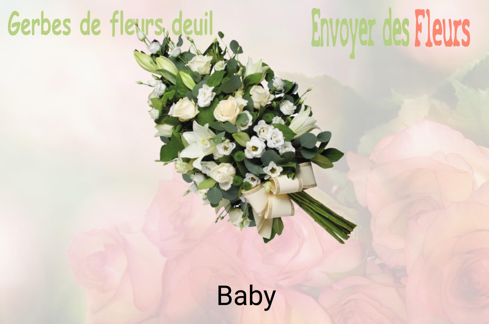 Gerbe de fleurs de deuil livrée à Baby